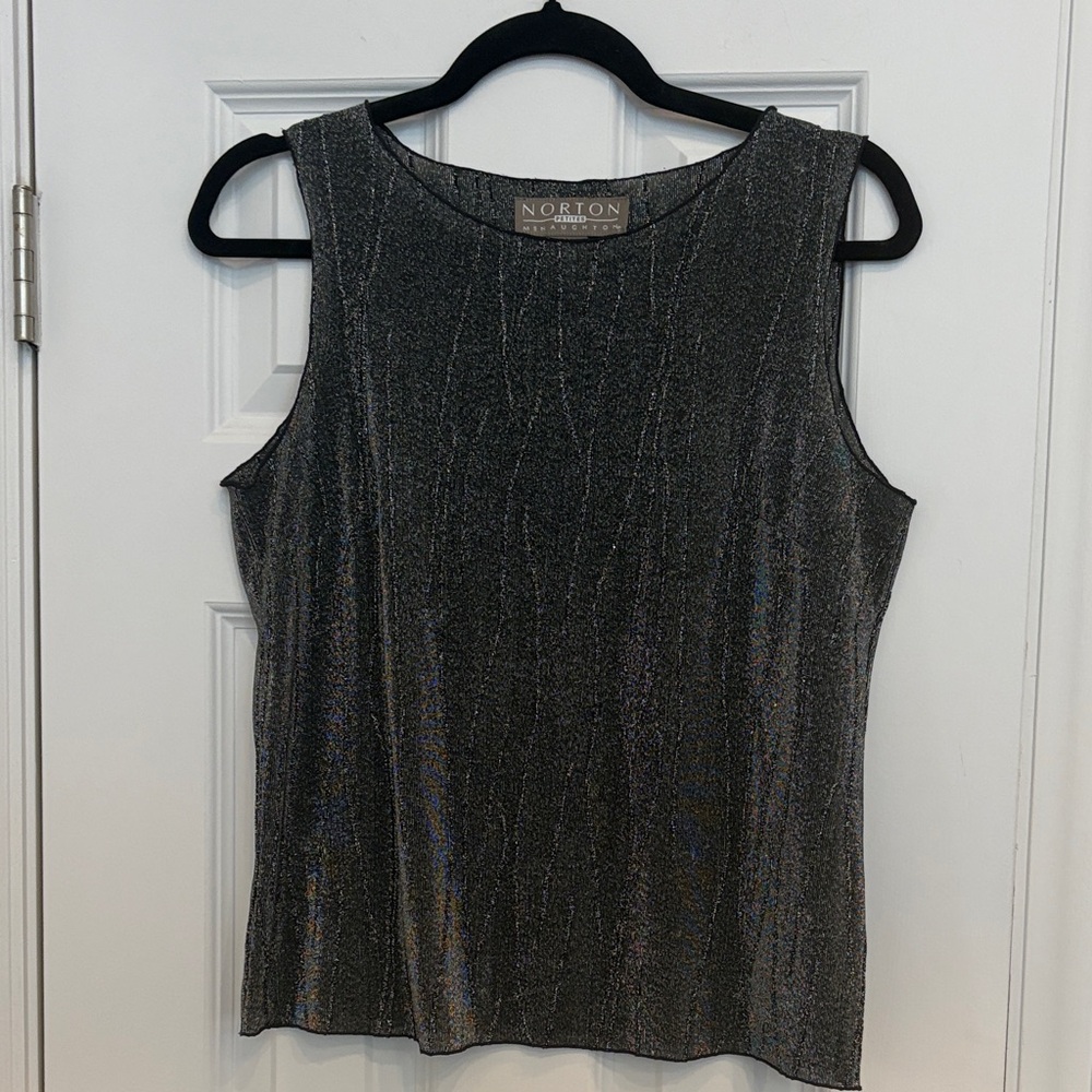 Norton McNaughton Shimmering Gray/Black Tank Top